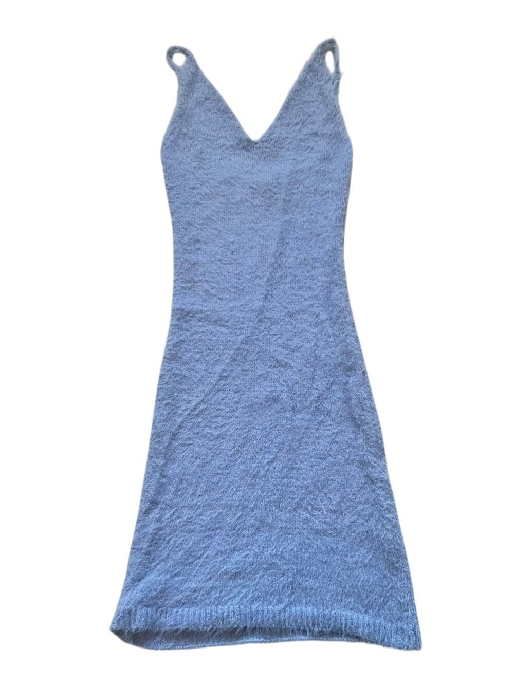 Urban Outfitters dress light blue fuzzy knit sleeveless v neck Large
